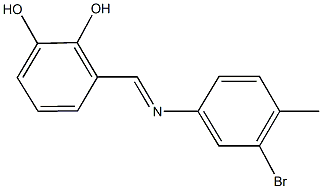 3-{[(3-bromo-4-methylphenyl)imino]methyl}-1,2-benzenediol 구조식 이미지