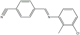 4-{[(3-chloro-2-methylphenyl)imino]methyl}benzonitrile Structure