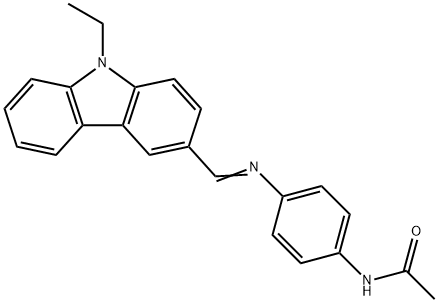 N-(4-{[(9-ethyl-9H-carbazol-3-yl)methylene]amino}phenyl)acetamide 구조식 이미지