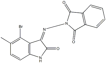 2-[(4-bromo-5-methyl-2-oxo-1,2-dihydro-3H-indol-3-ylidene)amino]-1H-isoindole-1,3(2H)-dione Structure
