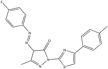 4-[(4-fluorophenyl)diazenyl]-5-methyl-2-[4-(4-methylphenyl)-1,3-thiazol-2-yl]-2,4-dihydro-3H-pyrazol-3-one 구조식 이미지