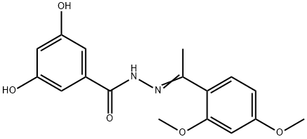 N'-[1-(2,4-dimethoxyphenyl)ethylidene]-3,5-dihydroxybenzohydrazide 구조식 이미지