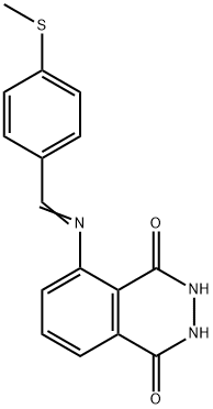 5-{[4-(methylsulfanyl)benzylidene]amino}-2,3-dihydro-1,4-phthalazinedione Structure