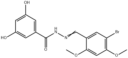 N'-(5-bromo-2,4-dimethoxybenzylidene)-3,5-dihydroxybenzohydrazide Structure