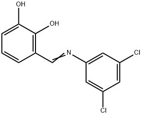 3-{[(3,5-dichlorophenyl)imino]methyl}-1,2-benzenediol 구조식 이미지