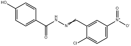 N'-{2-chloro-5-nitrobenzylidene}-4-hydroxybenzohydrazide 구조식 이미지