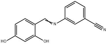 3-[(2,4-dihydroxybenzylidene)amino]benzonitrile Structure