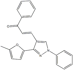 3-[3-(5-methyl-2-furyl)-1-phenyl-1H-pyrazol-4-yl]-1-phenyl-2-propen-1-one Structure