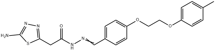 2-(5-amino-1,3,4-thiadiazol-2-yl)-N'-{4-[2-(4-methylphenoxy)ethoxy]benzylidene}acetohydrazide 구조식 이미지