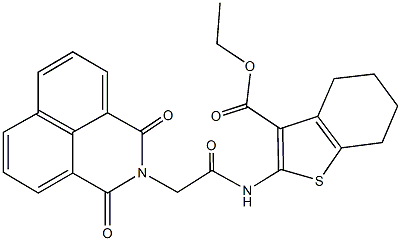 ethyl 2-{[(1,3-dioxo-1H-benzo[de]isoquinolin-2(3H)-yl)acetyl]amino}-4,5,6,7-tetrahydro-1-benzothiophene-3-carboxylate Structure