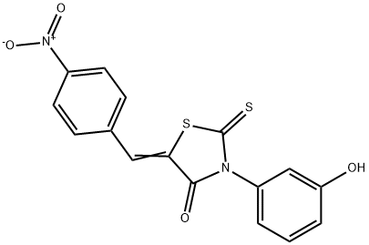 5-{4-nitrobenzylidene}-3-(3-hydroxyphenyl)-2-thioxo-1,3-thiazolidin-4-one 구조식 이미지