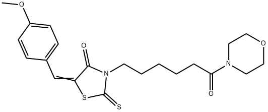 5-(4-methoxybenzylidene)-3-[6-(4-morpholinyl)-6-oxohexyl]-2-thioxo-1,3-thiazolidin-4-one 구조식 이미지