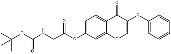 4-oxo-3-phenoxy-4H-chromen-7-yl [(tert-butoxycarbonyl)amino]acetate Structure