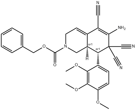 benzyl 6-amino-5,7,7-tricyano-8-(2,3,4-trimethoxyphenyl)-3,7,8,8a-tetrahydro-2(1H)-isoquinolinecarboxylate Structure