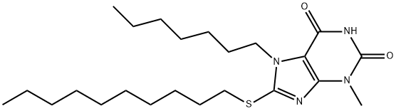 8-(decylsulfanyl)-7-heptyl-3-methyl-3,7-dihydro-1H-purine-2,6-dione Structure