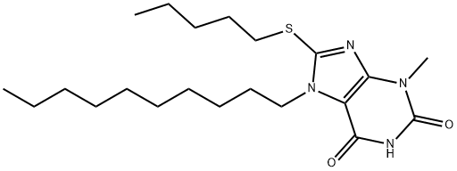 7-decyl-3-methyl-8-(pentylsulfanyl)-3,7-dihydro-1H-purine-2,6-dione Structure