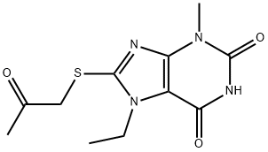 7-ethyl-3-methyl-8-[(2-oxopropyl)sulfanyl]-3,7-dihydro-1H-purine-2,6-dione Structure