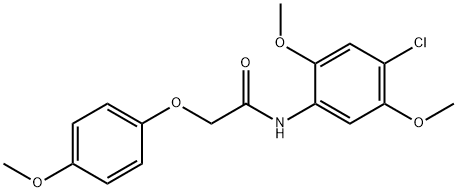 N-(4-chloro-2,5-dimethoxyphenyl)-2-(4-methoxyphenoxy)acetamide 구조식 이미지