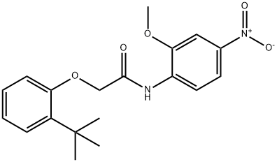 2-(2-tert-butylphenoxy)-N-{4-nitro-2-methoxyphenyl}acetamide Structure