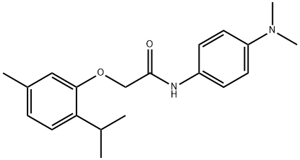 N-[4-(dimethylamino)phenyl]-2-(2-isopropyl-5-methylphenoxy)acetamide 구조식 이미지