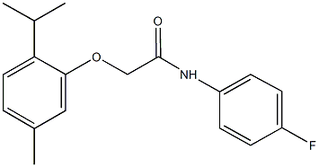 N-(4-fluorophenyl)-2-(2-isopropyl-5-methylphenoxy)acetamide 구조식 이미지