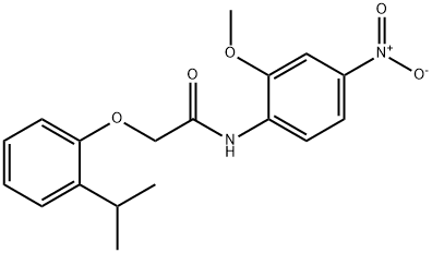 N-{4-nitro-2-methoxyphenyl}-2-(2-isopropylphenoxy)acetamide Structure