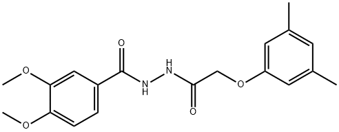 N'-[(3,5-dimethylphenoxy)acetyl]-3,4-dimethoxybenzohydrazide 구조식 이미지