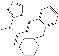 4-methyl-6,7-dihydrospiro(benzo[h][1,2,4]triazolo[4,3-a]quinazoline-6,1'-cyclohexane)-5(4H)-one Structure