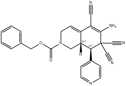 benzyl 6-amino-5,7,7-tricyano-8-(4-pyridinyl)-3,7,8,8a-tetrahydro-2(1H)-isoquinolinecarboxylate Structure