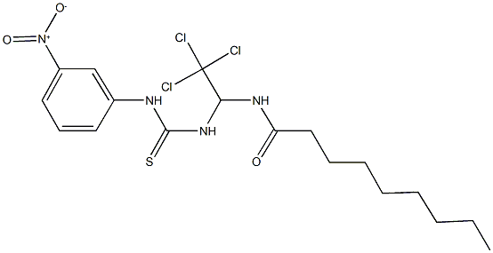 N-{2,2,2-trichloro-1-[({3-nitroanilino}carbothioyl)amino]ethyl}nonanamide Structure