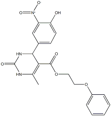 2-phenoxyethyl 4-{4-hydroxy-3-nitrophenyl}-6-methyl-2-oxo-1,2,3,4-tetrahydro-5-pyrimidinecarboxylate 구조식 이미지