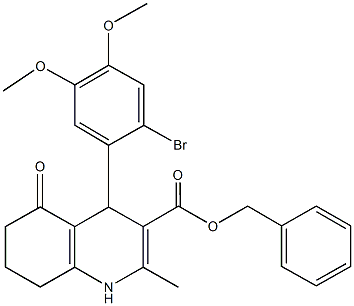 benzyl 4-(2-bromo-4,5-dimethoxyphenyl)-2-methyl-5-oxo-1,4,5,6,7,8-hexahydro-3-quinolinecarboxylate 구조식 이미지