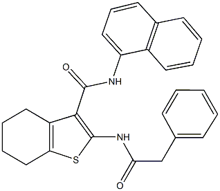 N-(1-naphthyl)-2-[(phenylacetyl)amino]-4,5,6,7-tetrahydro-1-benzothiophene-3-carboxamide Structure