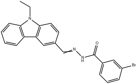 3-bromo-N'-[(9-ethyl-9H-carbazol-3-yl)methylene]benzohydrazide Structure