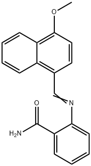 2-{[(4-methoxy-1-naphthyl)methylene]amino}benzamide 구조식 이미지