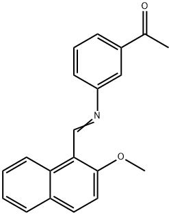 1-(3-{[(2-methoxy-1-naphthyl)methylene]amino}phenyl)ethanone 구조식 이미지