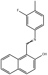 1-{[(3-fluoro-4-methylphenyl)imino]methyl}-2-naphthol 구조식 이미지