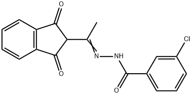 3-chloro-N'-[1-(1,3-dioxo-2,3-dihydro-1H-inden-2-yl)ethylidene]benzohydrazide Structure