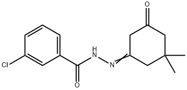 3-chloro-N'-(3,3-dimethyl-5-oxocyclohexylidene)benzohydrazide Structure