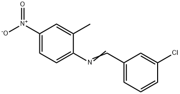 N-(3-chlorobenzylidene)-2-methyl-4-nitroaniline 구조식 이미지