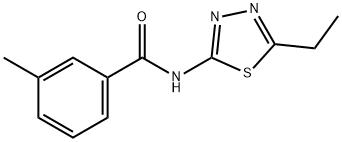 N-(5-ethyl-1,3,4-thiadiazol-2-yl)-3-methylbenzamide 구조식 이미지