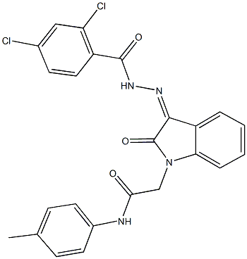 2-{3-[(2,4-dichlorobenzoyl)hydrazono]-2-oxo-2,3-dihydro-1H-indol-1-yl}-N-(4-methylphenyl)acetamide Structure