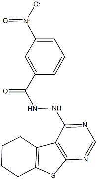 3-nitro-N'-(5,6,7,8-tetrahydro[1]benzothieno[2,3-d]pyrimidin-4-yl)benzohydrazide 구조식 이미지