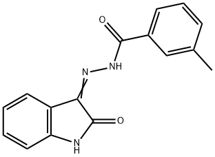 3-methyl-N'-(2-oxo-1,2-dihydro-3H-indol-3-ylidene)benzohydrazide 구조식 이미지