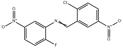 N-(2-chloro-5-nitrobenzylidene)-2-fluoro-5-nitroaniline 구조식 이미지