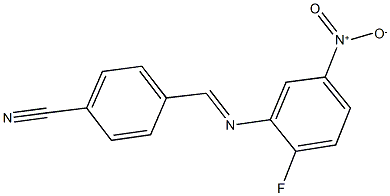 4-[({2-fluoro-5-nitrophenyl}imino)methyl]benzonitrile 구조식 이미지