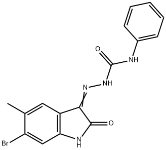 6-bromo-5-methyl-1H-indole-2,3-dione 3-(N-phenylsemicarbazone) 구조식 이미지