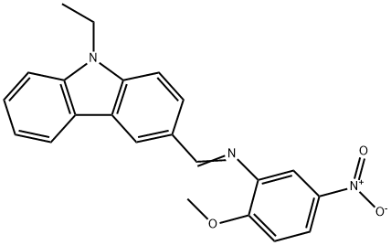 9-ethyl-3-[({5-nitro-2-methoxyphenyl}imino)methyl]-9H-carbazole 구조식 이미지
