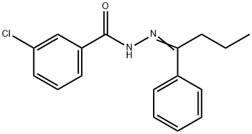 3-chloro-N'-(1-phenylbutylidene)benzohydrazide Structure