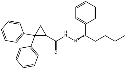 2,2-diphenyl-N'-(1-phenylpentylidene)cyclopropanecarbohydrazide 구조식 이미지